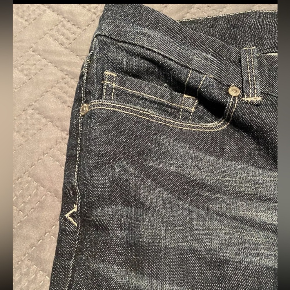 Seven7 Jeans Women Size 20 Dark Denim Flared  Embroidered Pocket Cotton Blend - Picture 10 of 16